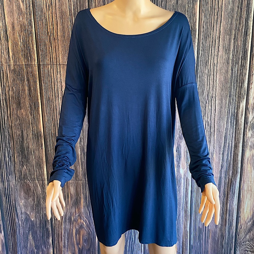 PIKO 1988 navy blue dark blue soft long sleeve flowy dress size Large